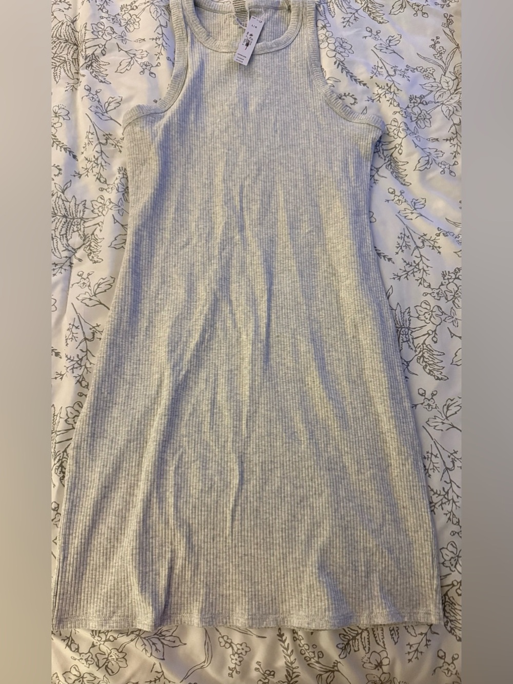 PINK Victoria's Secret Gray Ribbed Tank Mini Dress